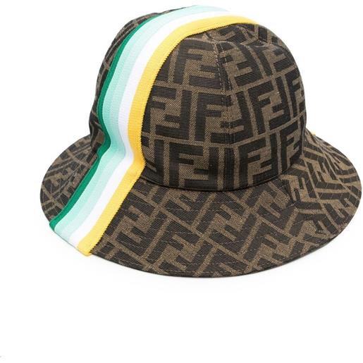 Fendi Kids cappello ff a righe - toni neutri