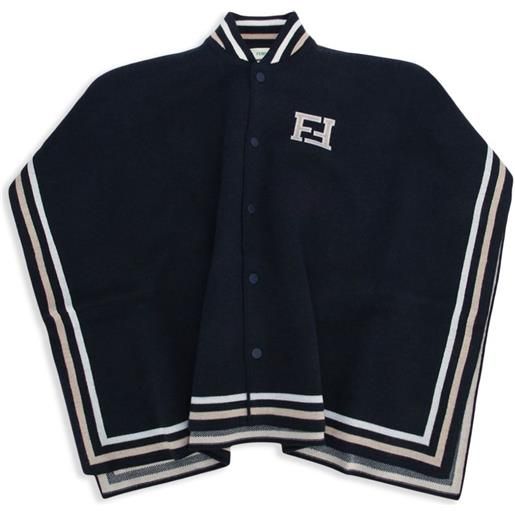 Fendi Kids mantella ff jacquard - blu
