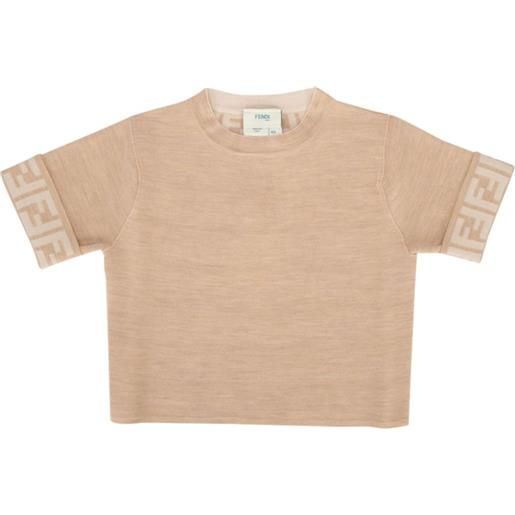 Fendi Kids t-shirt con monogramma - toni neutri