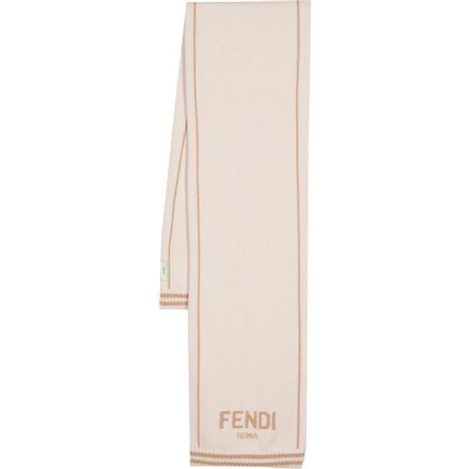 Fendi Kids sciarpa con logo jacquard - toni neutri