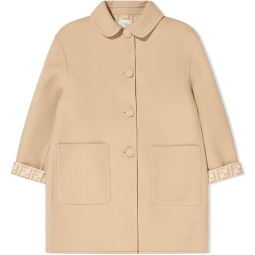 Fendi Kids cappotto con logo ff - toni neutri