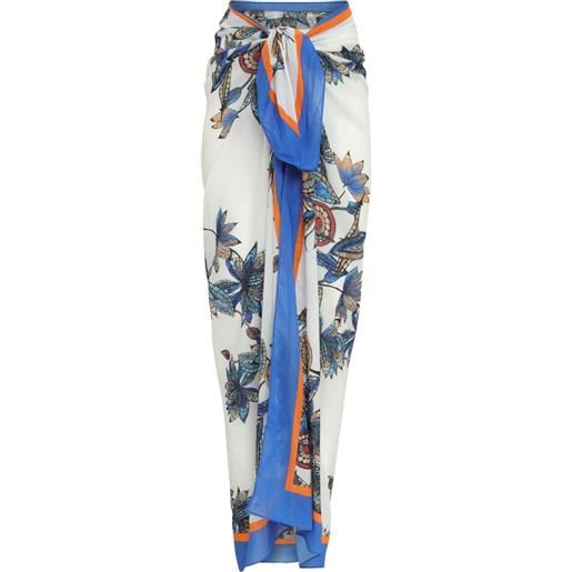 Amir Slama pareo con motivo a fiori - bianco