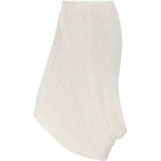Issey Miyake gonna plissettata asimmetrica - bianco