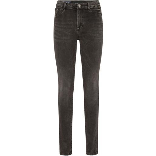 Philipp Plein jeans skinny a vita alta - grigio