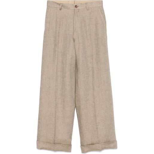 LUIGI BIANCHI MANTOVA pantaloni in lino - toni neutri