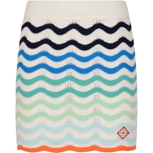 Casablanca minigonna a coste - bianco