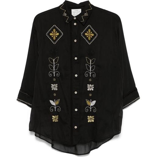 Forte Forte camicia con ricamo - nero