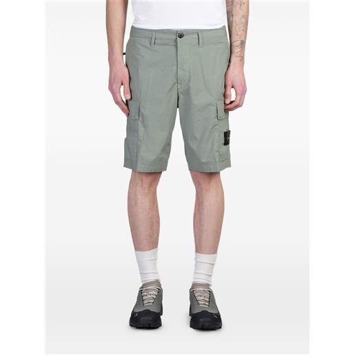 Stone Island shorts con applicazione compass - verde
