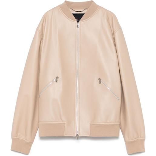 Kiton bomber in pelle - toni neutri