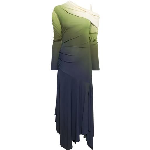 Monse abito in jersey con spalle scoperte ed effetto sfumato - verde