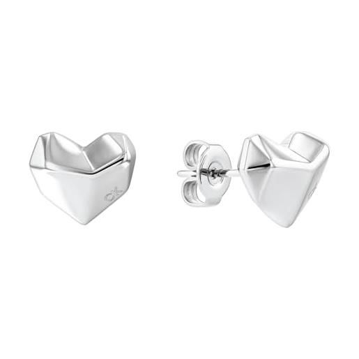 Calvin Klein orecchini a perno da donna collezione faceted heart a forma di cuore - 35000041