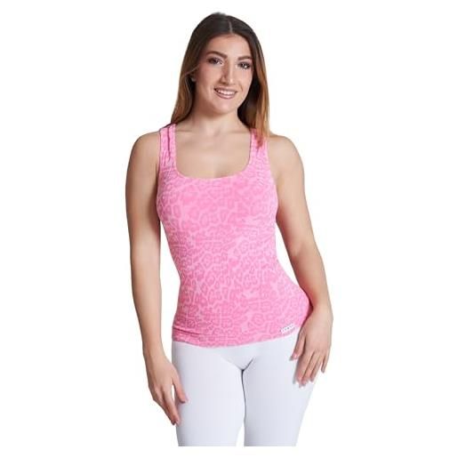 FGM04 donna - canotta wild essence bambùfir (it, testo, xs, s, regular, regular, standard, rosa)