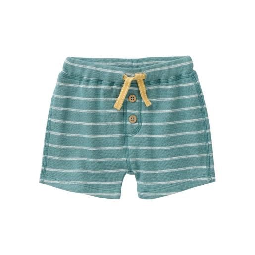 People Wear Organic baby shorts in cotone bouclé - col. Menta a righe