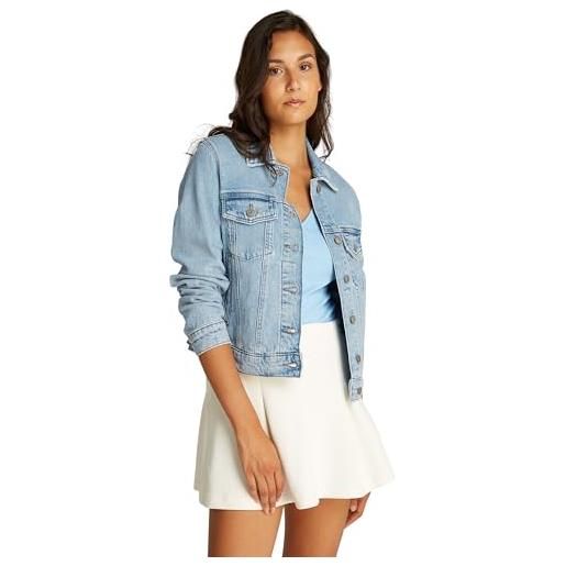 Tommy Jeans donna giacca in jeans classic trucker regular fit, blu (denim light), xs