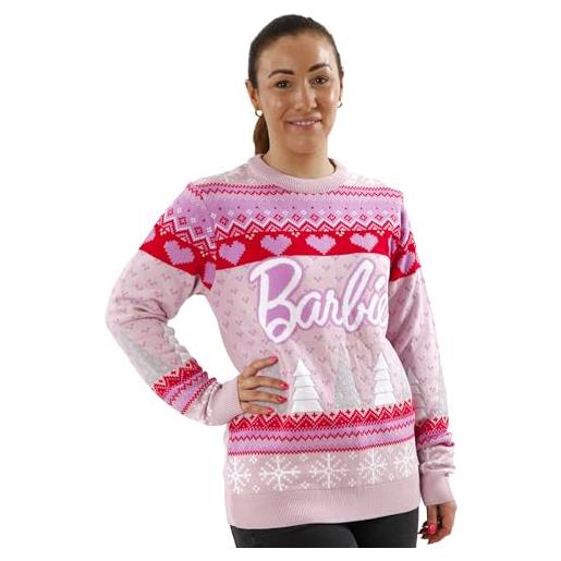 Barbie maglione natalizio felpe da donna natale | pullover natale donna | rosa m