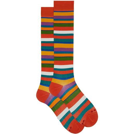 GALLO calza lunga cotone superlight riga multicolor