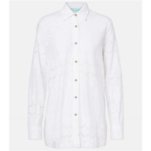 Melissa Odabash camicia orla in sangallo di cotone