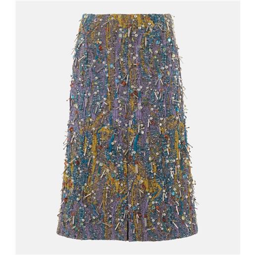 Dries Van Noten gonna a tubino con applicazione