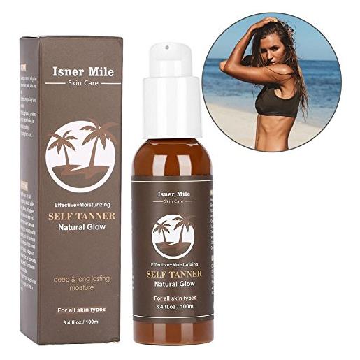 Semme autoabbronzanti corpo, 100 ml lozione abbronzante senza sole naturale per viso corpo braccia e gambe, abbronzatura media o scura senza striature, adatto a tutti gli incarnati