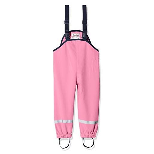 Playshoes salopette in softshell, pantaloni da esterno unisex - bambini e ragazzi, rosa, 98
