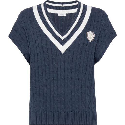 Brunello Cucinelli gilet in cotone - blu