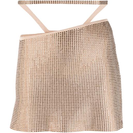 ANDREĀDAMO minigonna con strass - oro