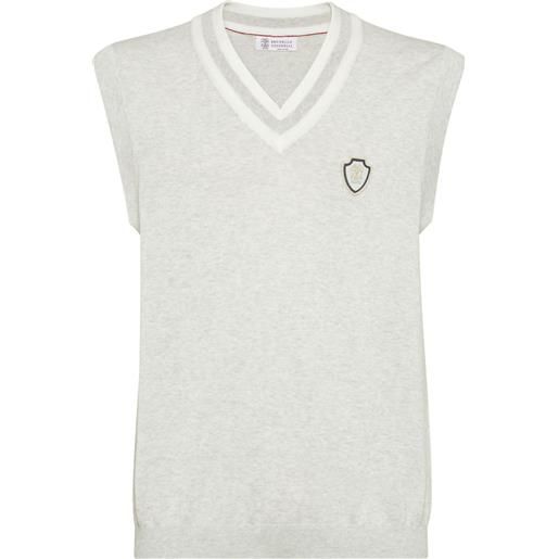 Brunello Cucinelli canotta in cotone - grigio