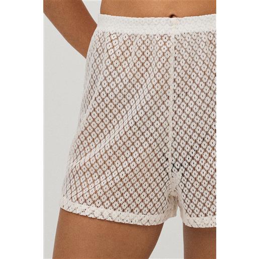 Ysabel Mora shorts traforati avorio