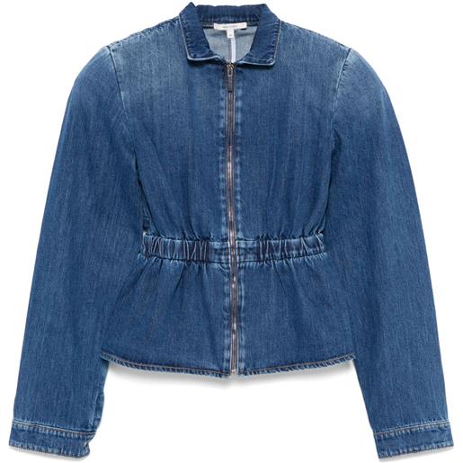 Nensi Dojaka giacca denim con arricciatura - blu