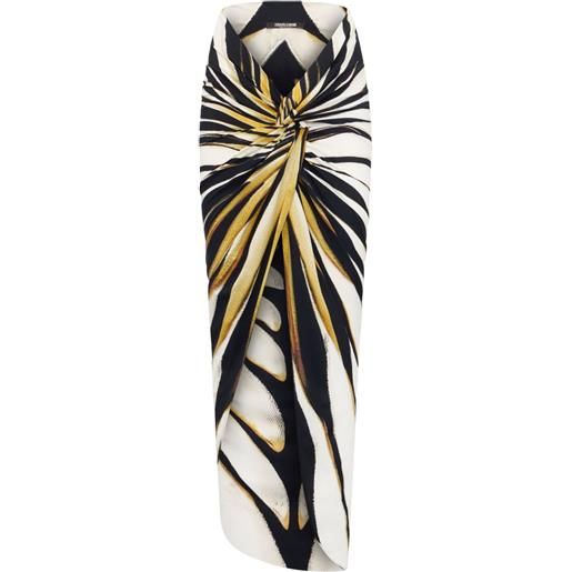 Roberto Cavalli pareo con stampa ray of gold - oro