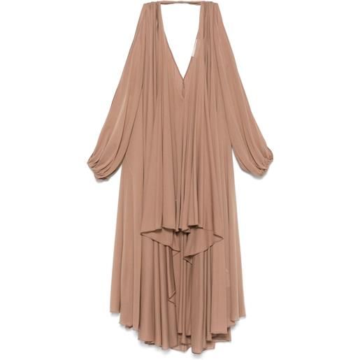 Blumarine abito corto asimmetrico - marrone