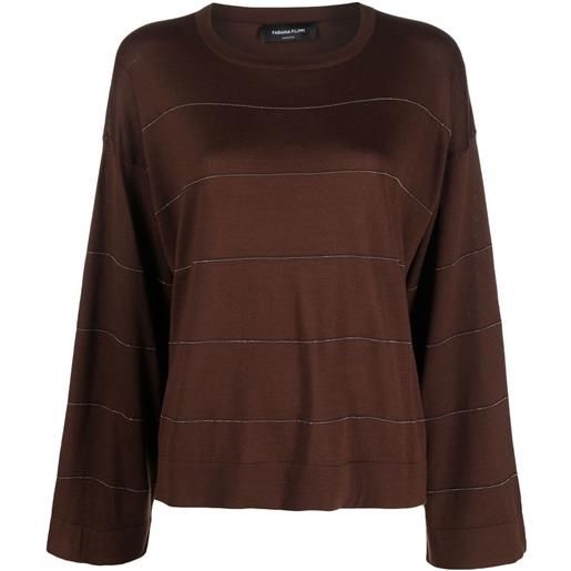 Fabiana Filippi maglione con perline - marrone