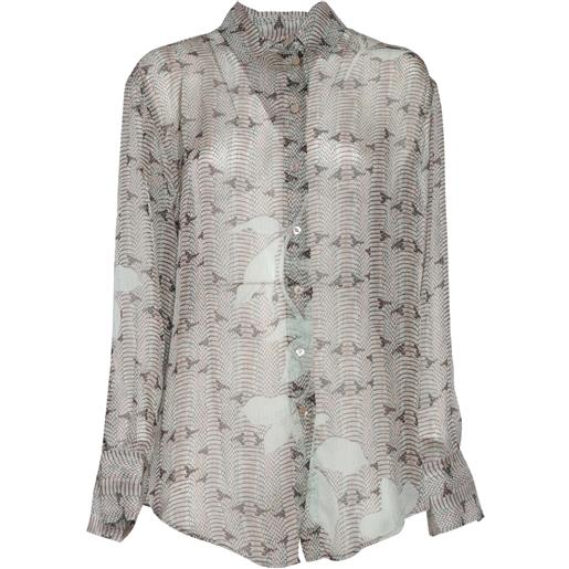 FORTE FORTE camicia chiffon seta stampa dune lily