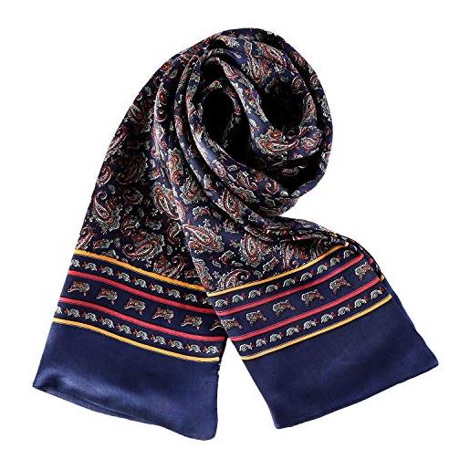 UK_Stone - foulard in 100% seta, motivo fiori, paisley, sciarpa da uomo, taglia unica