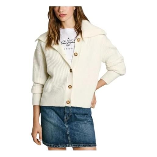 Pepe Jeans irma cardigan in maglione, bianco (mousse white), m donna