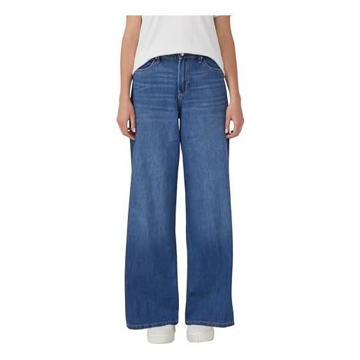 s.Oliver 2150417 jeans pantaloni suri wide leg, azzurro, 46w x 32l donna