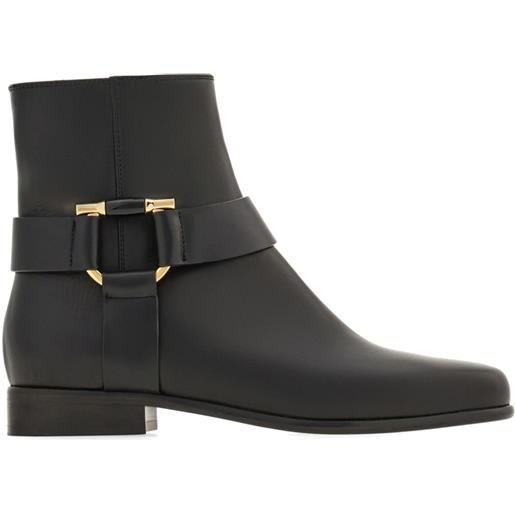 Ferragamo stivaletti gancini - nero