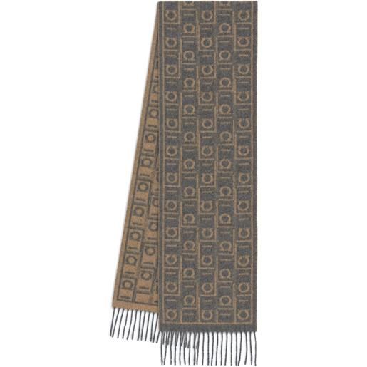 Ferragamo foulard con monogramma - grigio