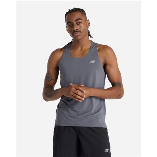 New Balance race m - canotta running - uomo - grigio