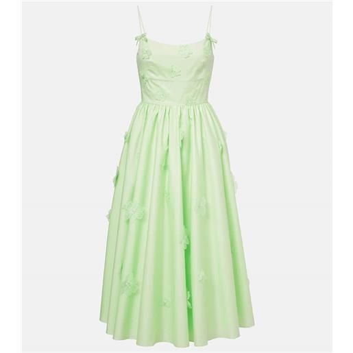 Self-Portrait abito midi in popeline di cotone