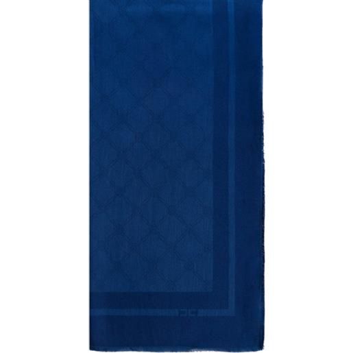 ELISABETTA FRANCHI pashmina grande con rombi jacquard - sc03f51e2 - nero