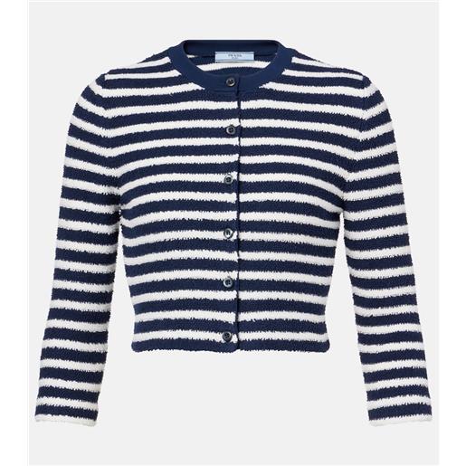 Prada cardigan in bouclã© di misto cotone