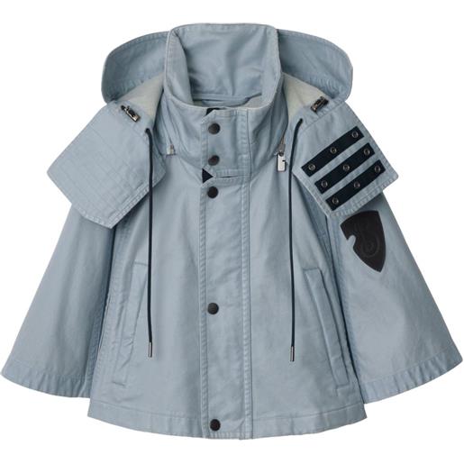 Burberry mantella con cappuccio - blu