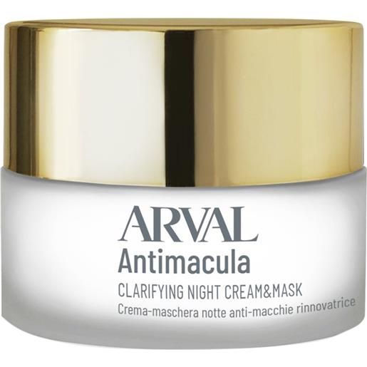 Arval antimacula clarifyng night cream e mask crema antimacchie 50 ml