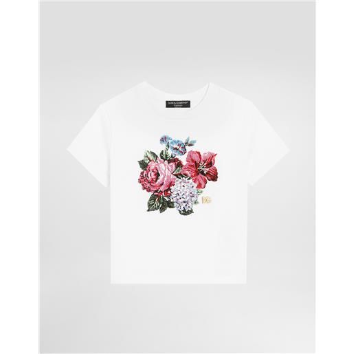 Dolce & Gabbana t-shirt in jersey con stampa e logo dg