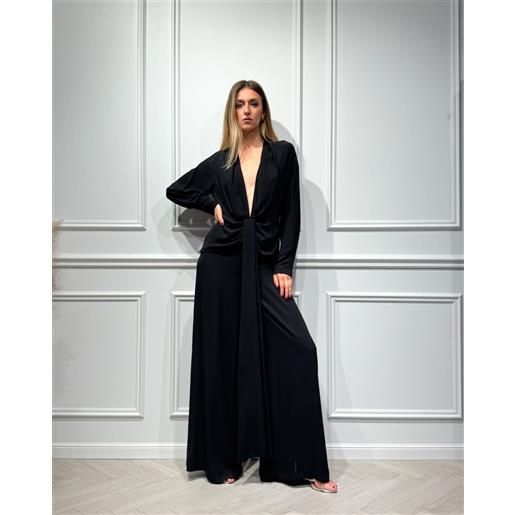 SILENCE LIMITED tuta lunga in georgette con peplo - SILENCE LIMITED