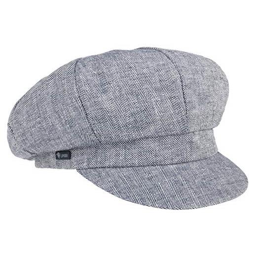 LIPODO berretto newsboy in spina di pesce donna - made italy estivo cappello baker boy cotton cap con visiera, visiera primavera/estate estate - taglia unica blu
