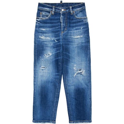 DSQUARED2 KIDS jeans dritti a vita media - blu