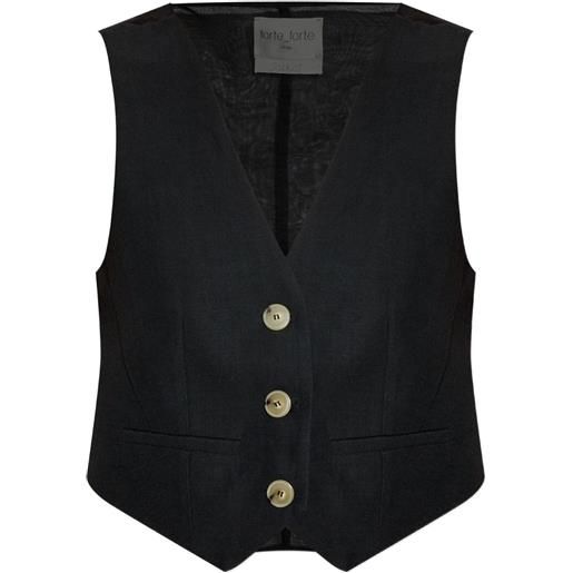Forte Forte gilet con bottoni - nero