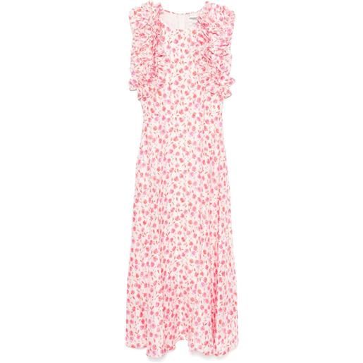 Essentiel Antwerp abito midi a fiori - bianco